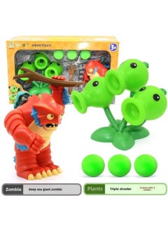 Authentic Plant Zombies Toy Set For Boys Kids Ages 3 4 Shootable Zombie Set Pea Shooter Full Launchable Zombies-Color:686-128 Deep Sea