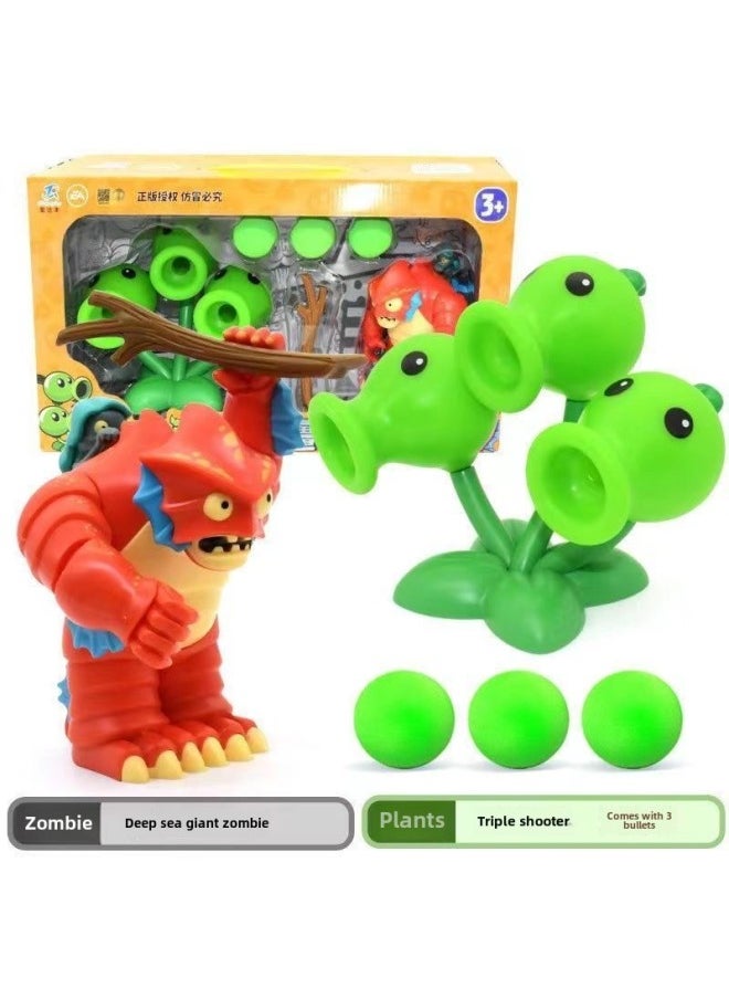 Generic - Authentic Plant Zombies Toy Set For Boys Kids Ages 3 4 Shootable Zombie Set Pea Shooter Full Launchable Zombies-Color:686-128 Deep Sea - Image 1