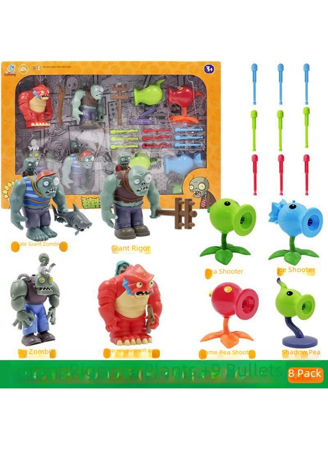 Generic - Authentic Plant Zombies Toy Set For Boys Kids Ages 3 4 Shootable Zombie Set Pea Shooter Full Launchable Zombies-Color:686-128 Deep Sea - Image 1