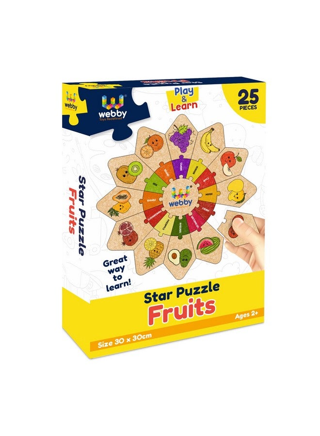 Webby Fruits - Star Jigsaw Puzzle, Montessori Early Educational Pre School Puzzle Toy for 2+ Years Kid (25 Pcs) - Image 1