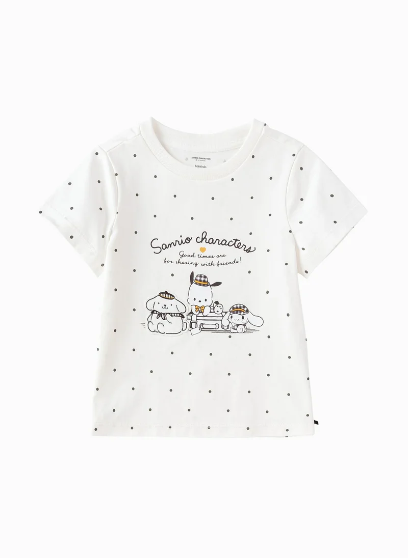 Toddler Girls Round v-neck short-sleeved T-shirt