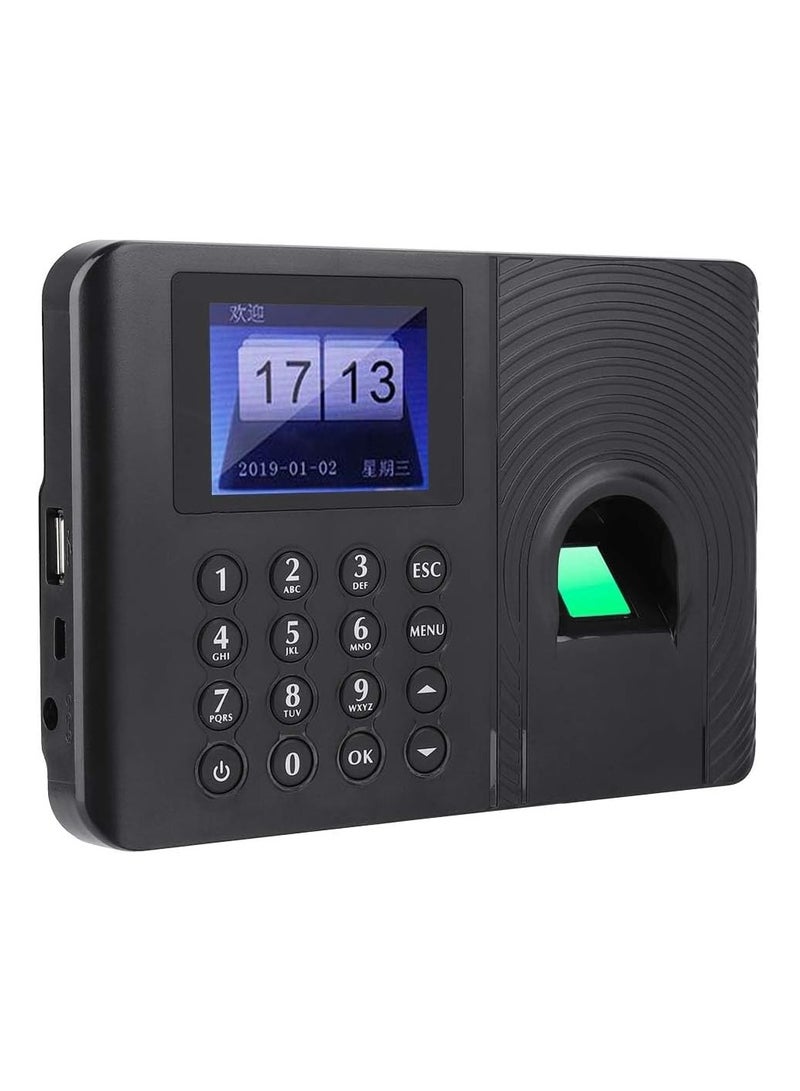 SOLARAE Fingerprint Attendance Machine Biometric Fingerprint Password Time Attendance Machine Employee Checking-in Recorder 2.4-inch Color LCD Screen Attendance Controller - Image 1