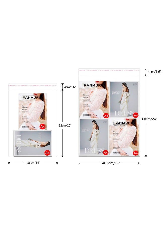 EachDusto 18x24" 100pcs Clear Self Adhesive Cellophane Bags Large Self Sealing Plastic Bags 1 Mil Clear Apparel Bags for Packaging Clothing Art Hoodie Gifts Prints Posters - Image 5