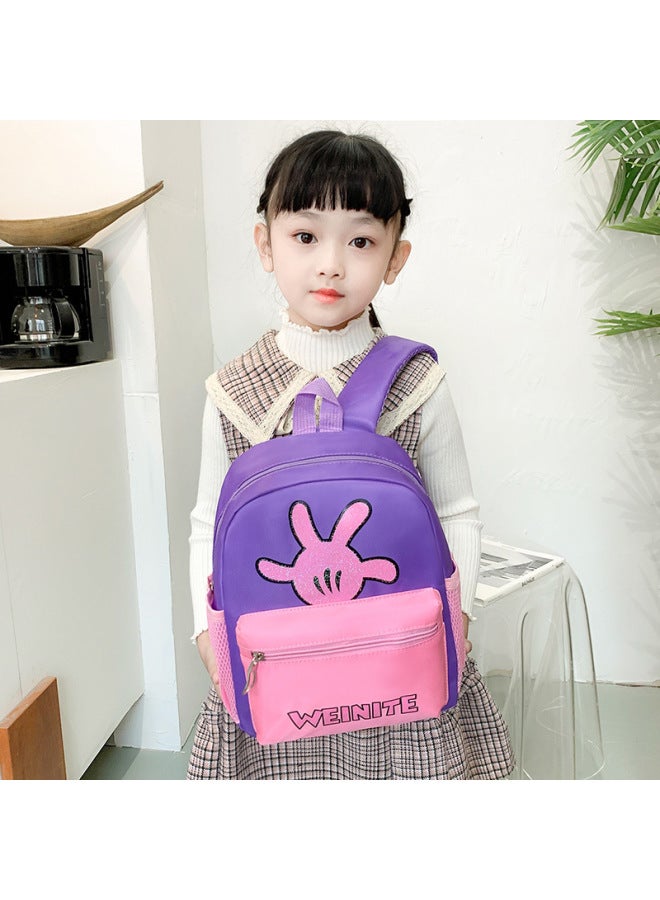 Kindergarten Schoolbag 2021 Cartoon Cute Children Backpack Korean Style Contrast Color Boys And Girls Baby Backpack-Color:Blue - Image 2