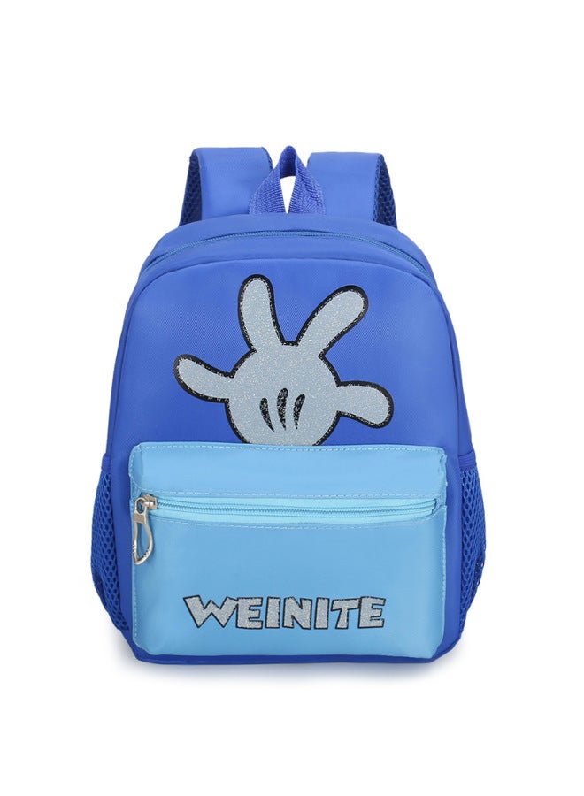 Kindergarten Schoolbag 2021 Cartoon Cute Children Backpack Korean Style Contrast Color Boys And Girls Baby Backpack-Color:Blue - Image 1