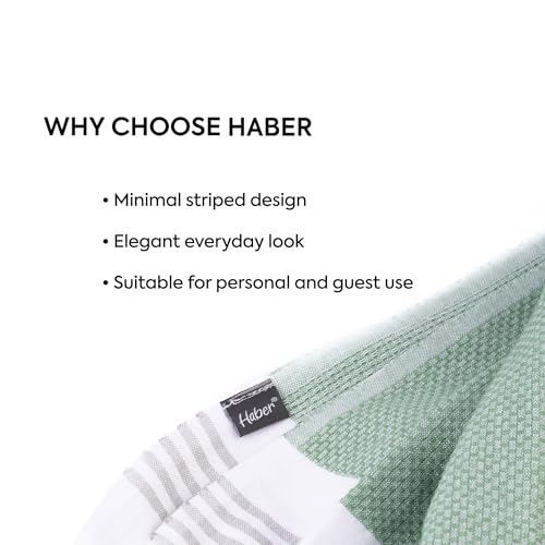 HABER Premium Light Weight 100% Cotton Bath Towel with Unique Micro Waffle Texture for Active Feel, Quick Absorption and Faster Drying Towel (Pack of 1, Green) - Image 2