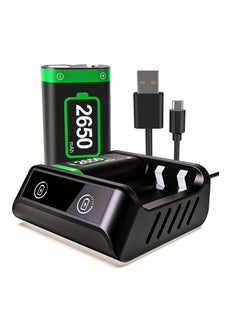 Rechargeable Battery Pack for Xbox One/ S/ X/Xbox One Elite/Xbox Series S/Xbox Series X, 2x2650 mAh Controller Battery Pack for Xbox One with Charging Station, Protective Shell, Led Indicator (Black)