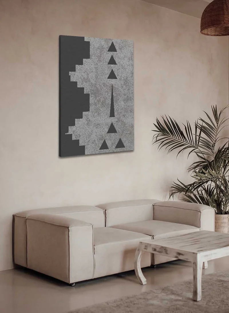 لوحة لوحة كانفاس على إطار خشبي بتصميم مستوحى من الطابع السعودي