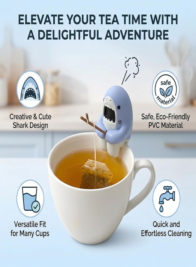 JackCao Creative Shark Shape Tea Infuser, Loose Leaf Tea Strainer, Funny Animal Shaped Tea Filters Gift for Tea Drinkers Shark Accessories Tea Lovers Accessory ﻿ - Image 4