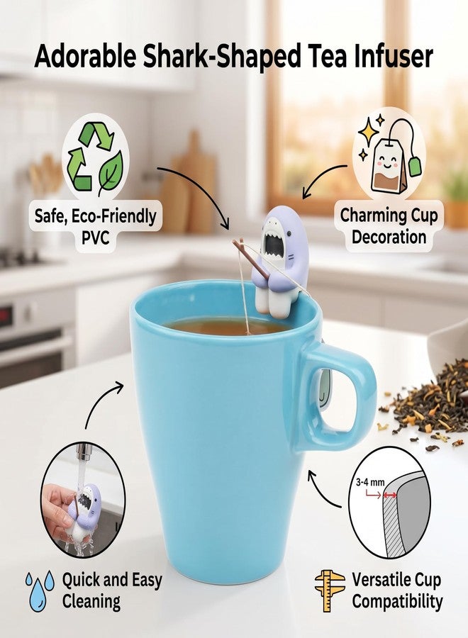 JackCao Creative Shark Shape Tea Infuser, Loose Leaf Tea Strainer, Funny Animal Shaped Tea Filters Gift for Tea Drinkers Shark Accessories Tea Lovers Accessory ﻿ - Image 3