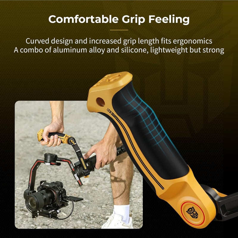 SMALLRIG Worldwide popular practical build Adjustable Gimbal Sling Handle (Bumblebee Edition) for DJI RS 5, RS 4 Mini, RS 4, RS 4 Pro, RS 3 Mini, RS 3, RS 3 Pro, RS 2, RSC 2, 17.6lb Load, Ergonomic Grip for Low Angle Shots - 5524 Easy transit optimized build - Image 3