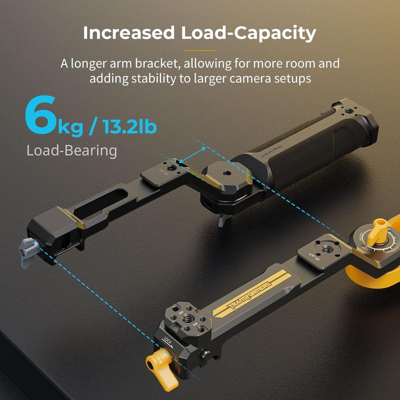 SMALLRIG Worldwide popular practical build Adjustable Gimbal Sling Handle (Bumblebee Edition) for DJI RS 5, RS 4 Mini, RS 4, RS 4 Pro, RS 3 Mini, RS 3, RS 3 Pro, RS 2, RSC 2, 17.6lb Load, Ergonomic Grip for Low Angle Shots - 5524 Easy transit optimized build - Image 5