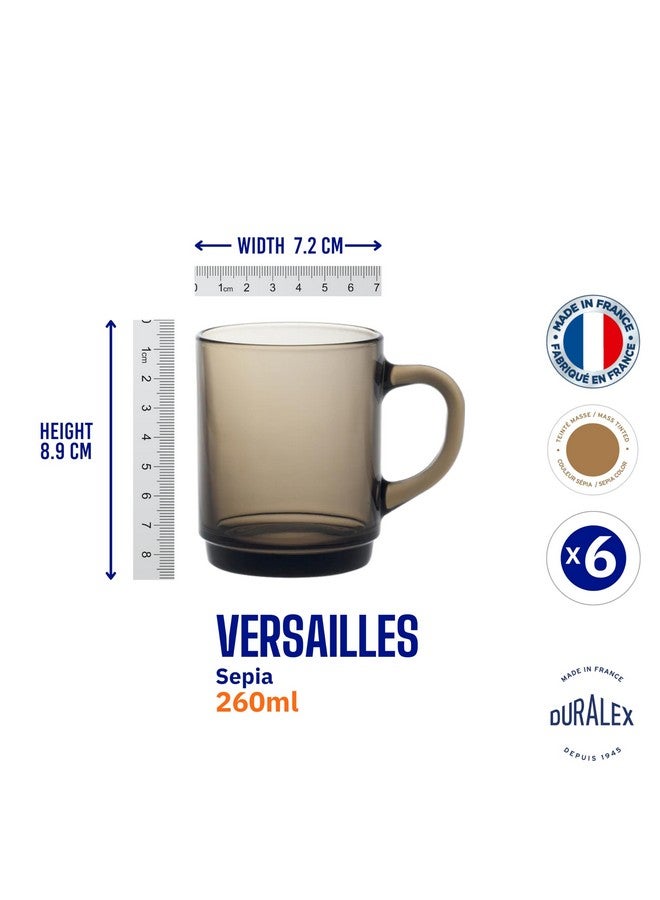Duralex Versailles Creole Mug 260 ML 6 Pcs (4020CR), Transparent, Medium - Image 5