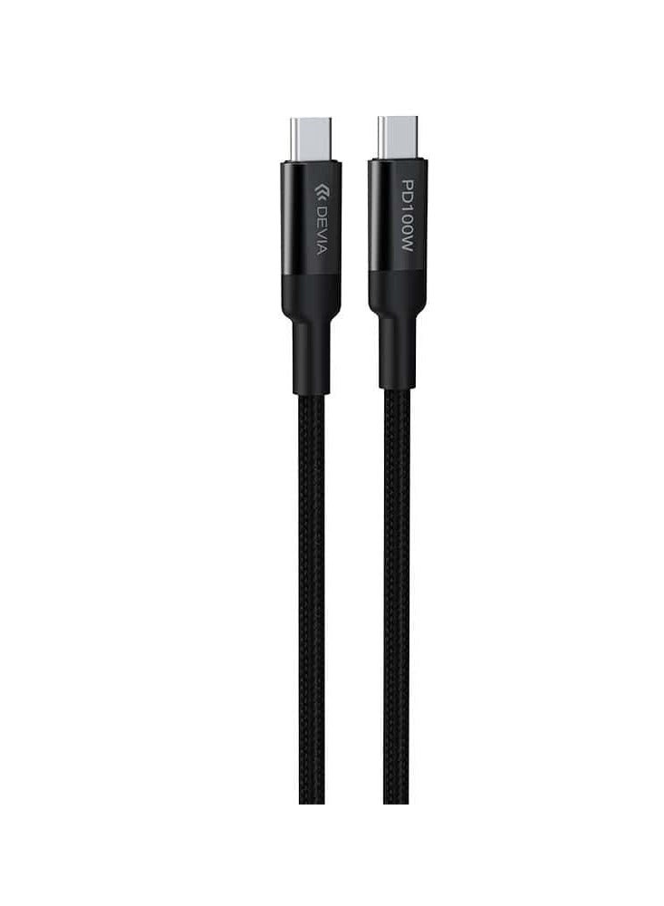 devia Devia EC309 Type-C Cable Extreme Speed 100W PD Support Fast Charging for All Laptops & Phones in Market 1.5M - Black - Image 2