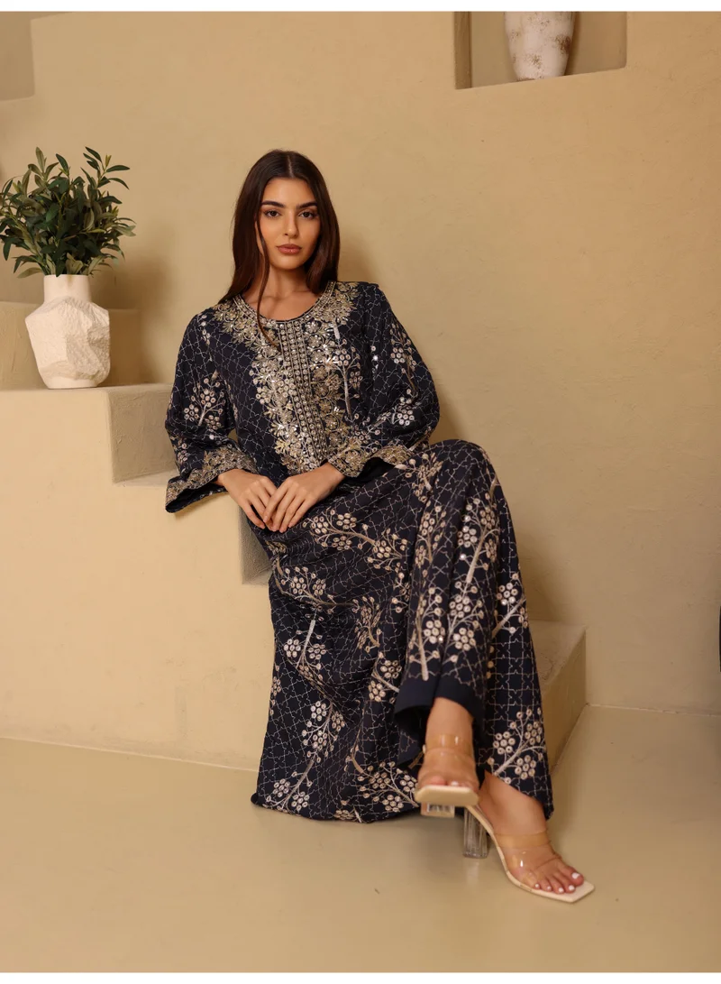 اكسا جلابية اككسا وداد IK1080 ازرق