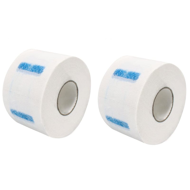 2 Rolls Disposable Barber Neck Strips Waterproof Neck Paper Tissue Roll for Salon Haircutting Styling Coloring White