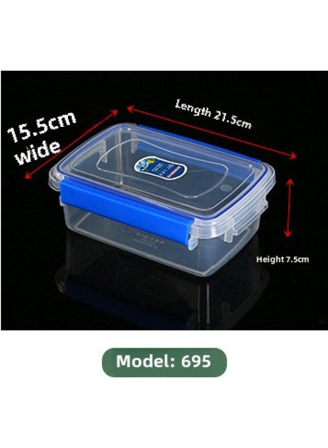 Food Grade Fresh-keeping Box Transparent Plastic Fresh-keeping Box Refrigerator Special Freezer Sealed Box Square Transparent Fresh-keeping Box-Specifications:695 Non-sealing Ring Storage Box (a 100)-Color:Transparent Color  - Image 1