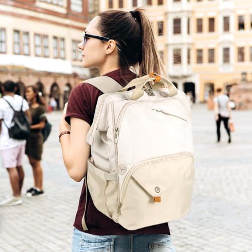 Hap Tim Laptop Backpack for Women - Work & Travel, Khaki (7651-KK) - Image 3