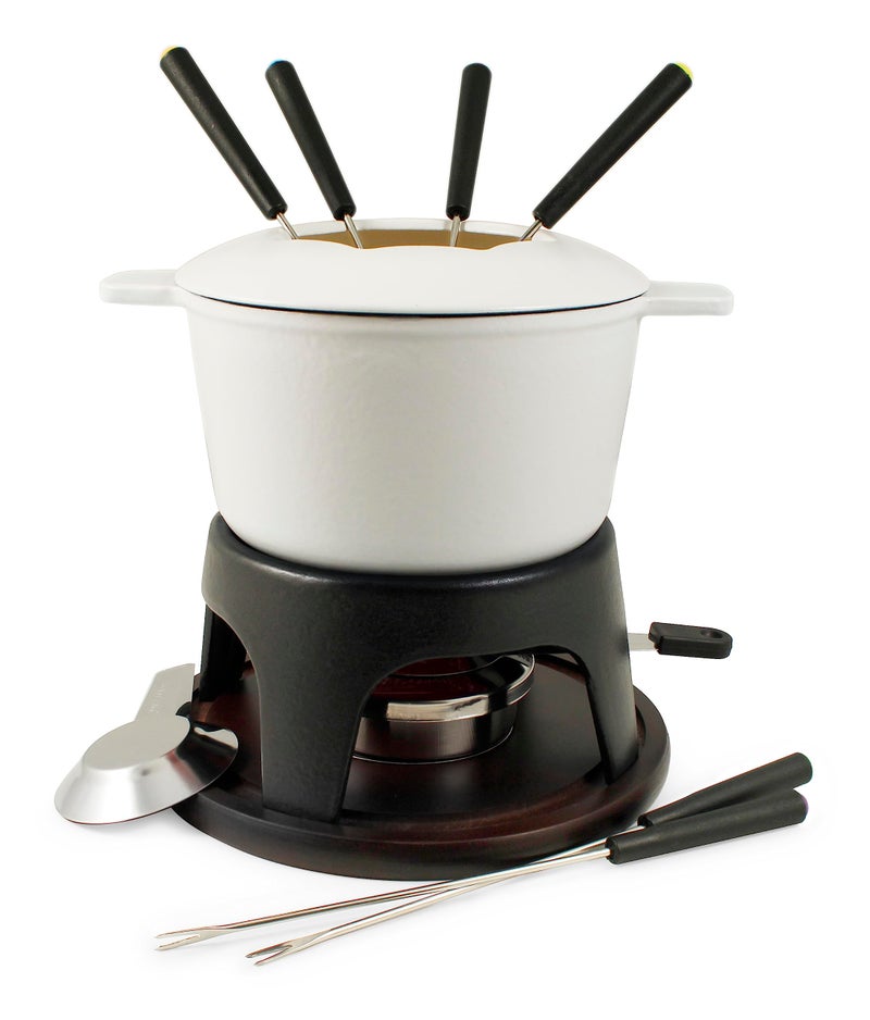 Swissmar Swissmar Sierra 11 Piece Cast Iron Fondue Set  Matte White 