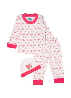 Babies Basic 7 Piece Unisex 100% Cotton Gift Set Include Bib, Blanket, Mitten, Cap, Romper, Top And Bottom Set, Pink  - Image 5
