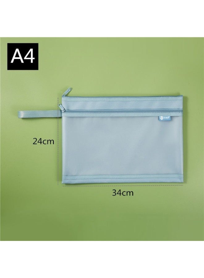 حقيبة ملفات محمولة من مادة TPU بحجم A4، حقيبة مستندات شفافة مقاومة للماء مع سحاب للإغلاق للمدرسة والمكتب وتخزين أوراق الاختبار - Image 2