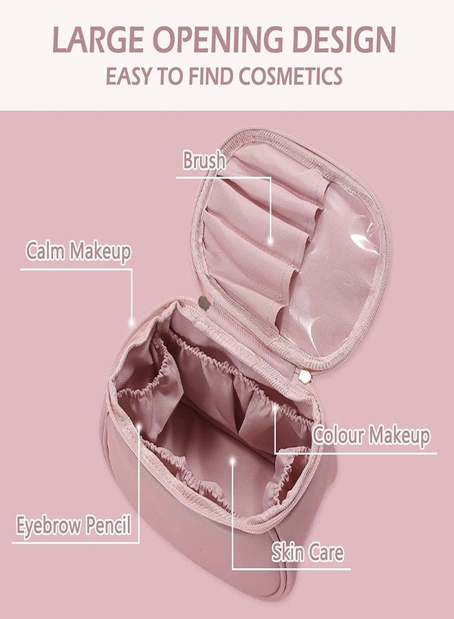 SIMXEN Cosmetic Organizer Bag Makeup Pouch for Women Travel Toiletry Bag for Cosmetics Brushes Accessories Waterproof Zippered Cosmetic Bag Portable Carry Pouch (Pink) - Image 3