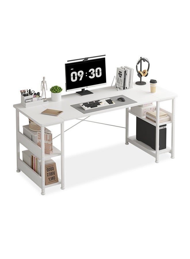 Visionnaire 150*55*75cm Spacious Desktop Office Table Gaming Table with Convertible Bookshelves & CPU Holder, Computer Table with Carbon Fiber Surface, X-Brace Support for Home Office Gaming Black - Image 5