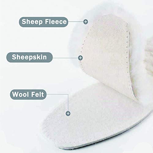 Bacophy 2 Pairs Genuine Thick Sheepskin Fleece Insoles for Women, Premium Warm Fluffy Wool Replacement Cozy Breathable Inner Soles for Shoes Boots Slippers - Image 3