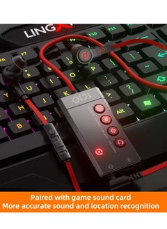 piva PIVA S5L Wired Surround Gaming Earphone with Control Buttons and Mic with AUX Elbow Cable (Screw) with 4-Mode Sound Card from Beva 2in1 Charging Cable and Earphone  - Image 3