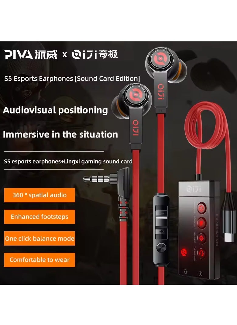 PIVA S5L Wired Surround Gaming Earphone with Control Buttons and Mic with AUX Elbow Cable (Screw) with 4-Mode Sound Card from Beva 2in1 Charging Cable and Earphone - pzsku/ZA040BC463097FAB1B550Z/45/_/1724770405/5c7d1a46-213b-43ee-8b7e-3bca42a3046d