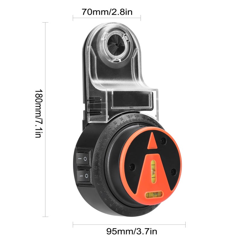 Portable Detachable Collector 2 In 1 Wall Electric Drilling Collector Level Electric Self-mounting Vacuum Sucker Drilling Collector 360° Lasing with 2 Horizontal Bubbles - Image 3