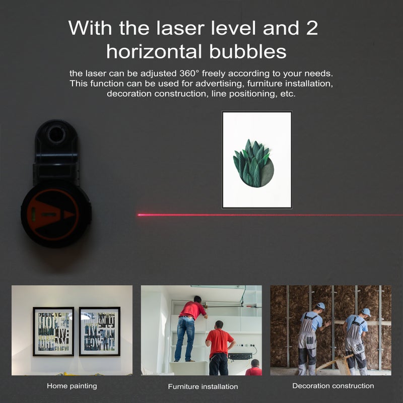 Portable Detachable Collector 2 In 1 Wall Electric Drilling Collector Level Electric Self-mounting Vacuum Sucker Drilling Collector 360° Lasing with 2 Horizontal Bubbles - Image 2