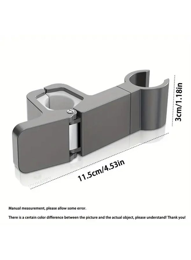 Black Adjustable Shower Head Bracket Anti Slip Tool Free Mounting Holder - Image 2