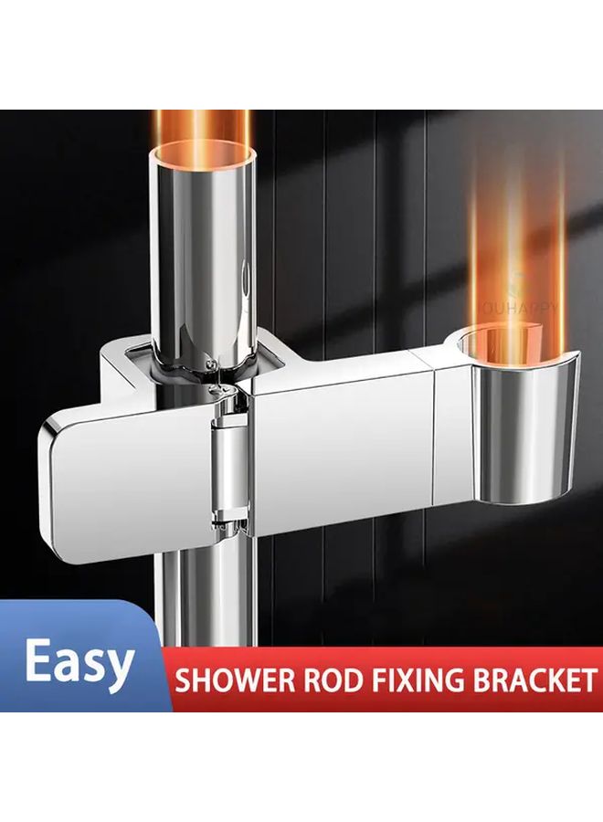 Black Adjustable Shower Head Bracket Anti Slip Tool Free Mounting Holder - Image 4