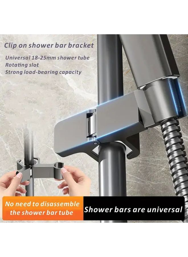 Black Adjustable Shower Head Bracket Anti Slip Tool Free Mounting Holder - Image 3