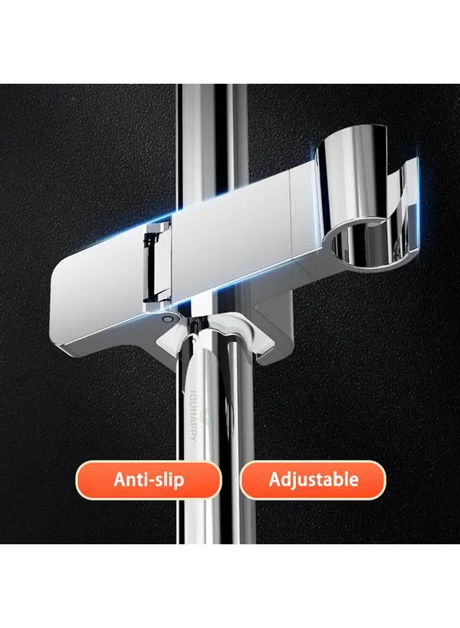 Black Adjustable Shower Head Bracket Anti Slip Tool Free Mounting Holder - Image 1