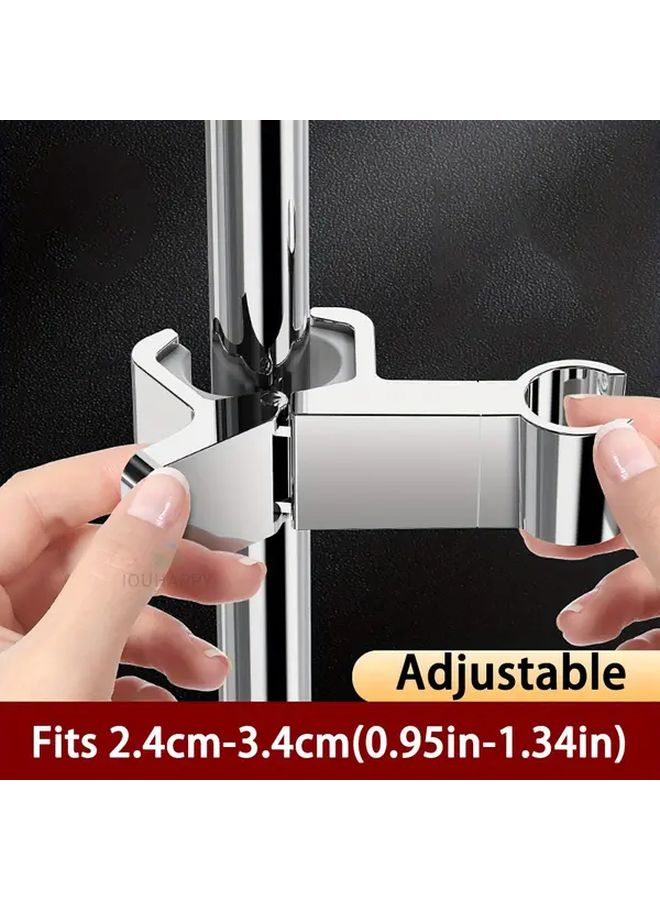 Black Adjustable Shower Head Bracket Anti Slip Tool Free Mounting Holder - Image 5