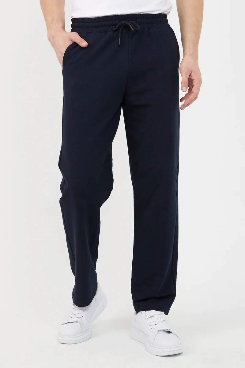 mmetalic Navy Blue Men's Straight Leg Relaxed Cut Sweatpants