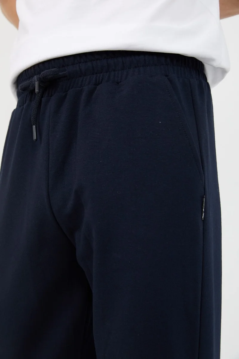 mmetalic Navy Blue Men's Straight Leg Relaxed Cut Sweatpants