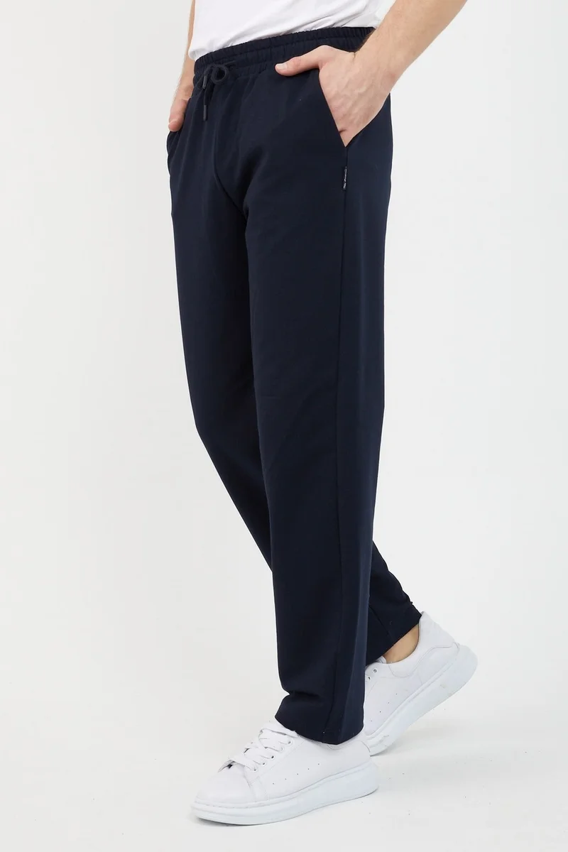 mmetalic Navy Blue Men's Straight Leg Relaxed Cut Sweatpants