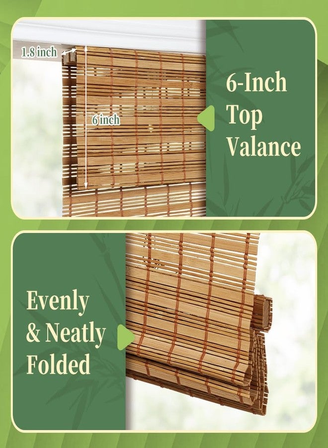 AGESISI Bamboo Roman Shades with Valance Cover, Cordless Bamboo Blinds for Indoor Windows, Light Filtering Bamboo Woven Shades for Kitchen, Bedroom, Privacy Protection, 22" W x 64" H, Natural - Image 4