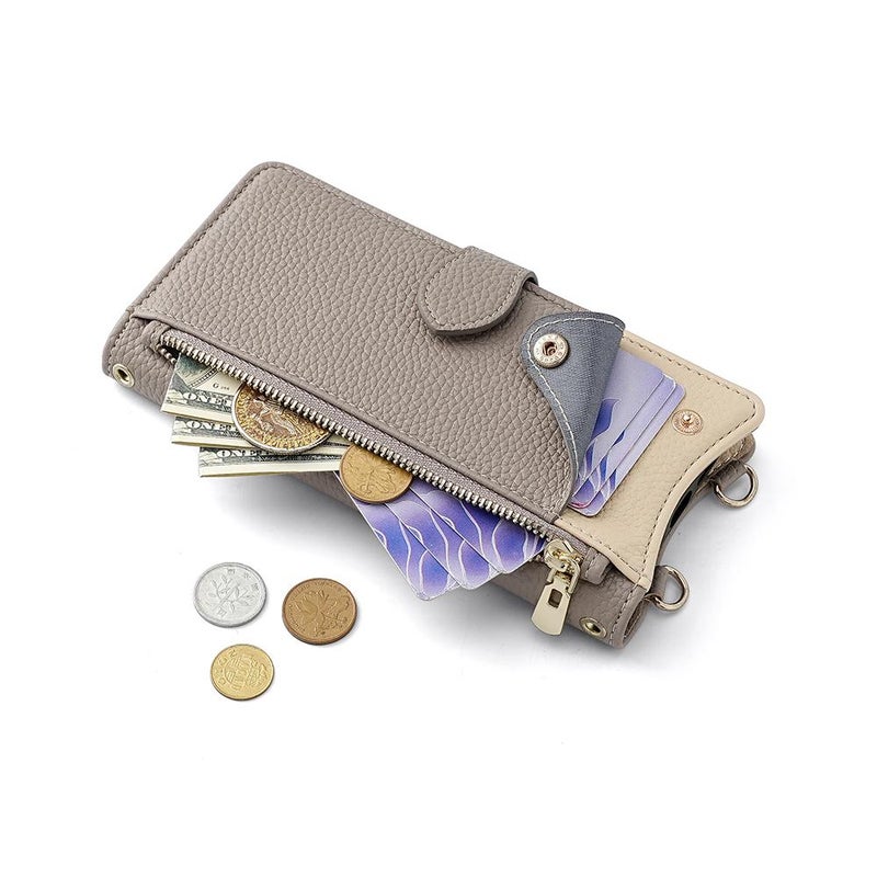 erorex For Realme C71 4G Crossbody Chain Fishtail Litchi Leather Phone Case(Grey) - Image 4