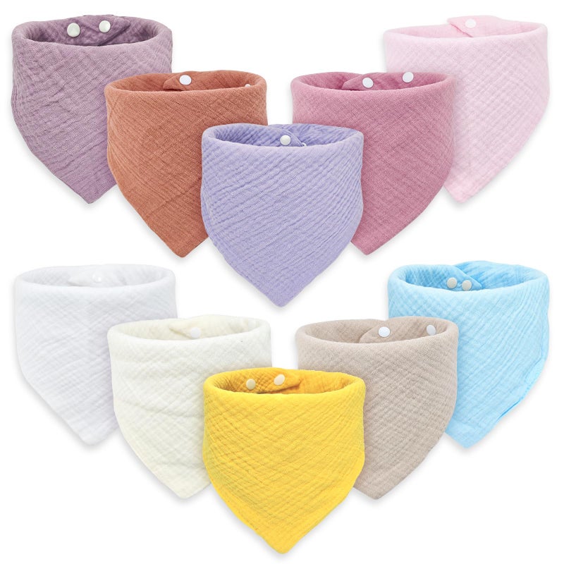 MUSBUY Baby Bibs Muslin Drool Teething Drooling Bibs 4-Layer Muslin Cotton for Baby Girl Boy Absorbent Soft Breathable - Image 1