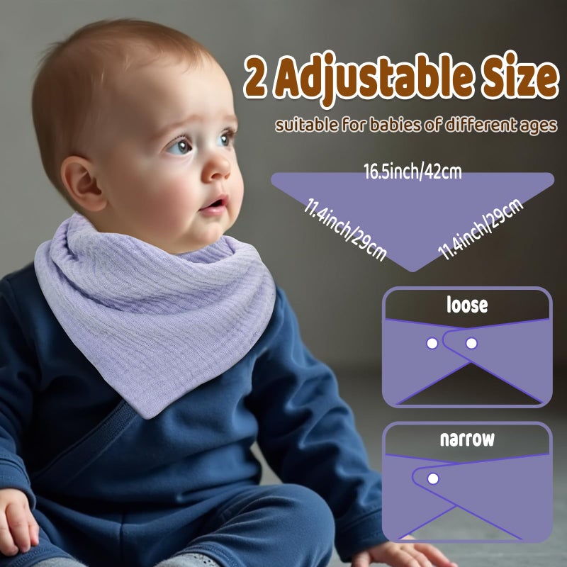 MUSBUY Baby Bibs Muslin Drool Teething Drooling Bibs 4-Layer Muslin Cotton for Baby Girl Boy Absorbent Soft Breathable - Image 5
