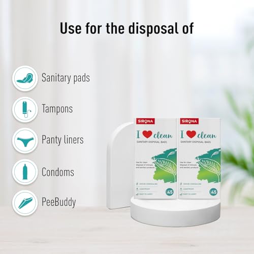 Sirona Personal Disposal Bags – 90 Count | For Discreet Disposal of Sanitary Pads, Panty Liners, Tampons & Condoms | Compact & Odour-Resistant Design - Image 3