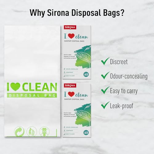 Sirona Personal Disposal Bags – 90 Count | For Discreet Disposal of Sanitary Pads, Panty Liners, Tampons & Condoms | Compact & Odour-Resistant Design - Image 4