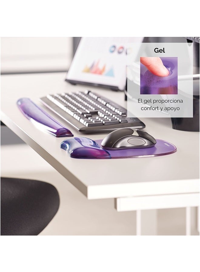 Fellowes Gel Crystals Wrist Rest, Purple (91437) - Image 4