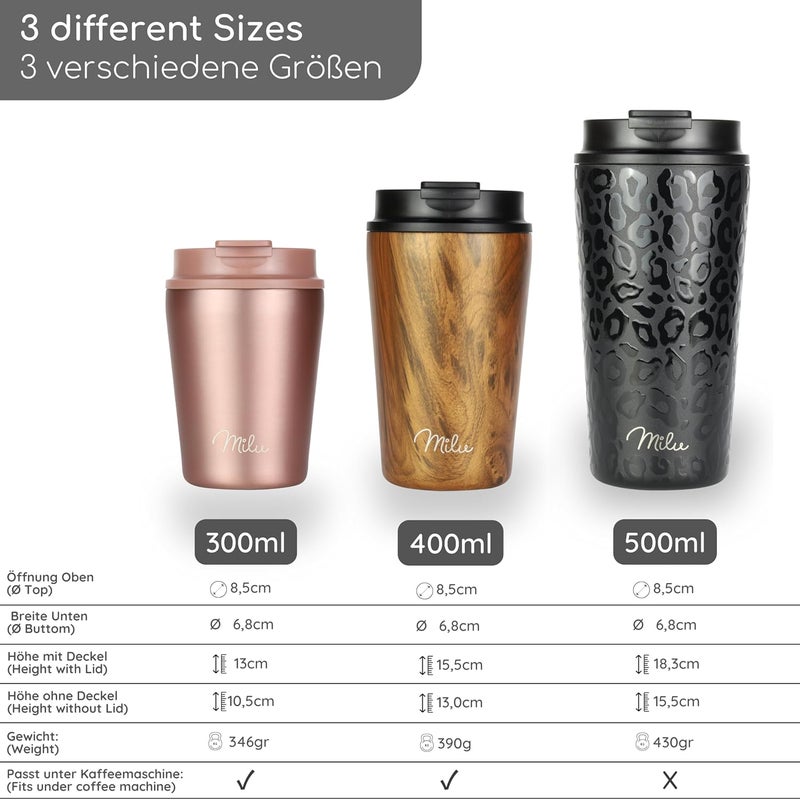 Milu Thermal Mug 300 ml - 100% Leak-Proof - Stainless Steel Coffee Mug to Go Insulated with Straw Keeps 10 Hours Hot / 20 Hours Cold, BPA-Free (Taupe Grey, 300 ml) - Image 5