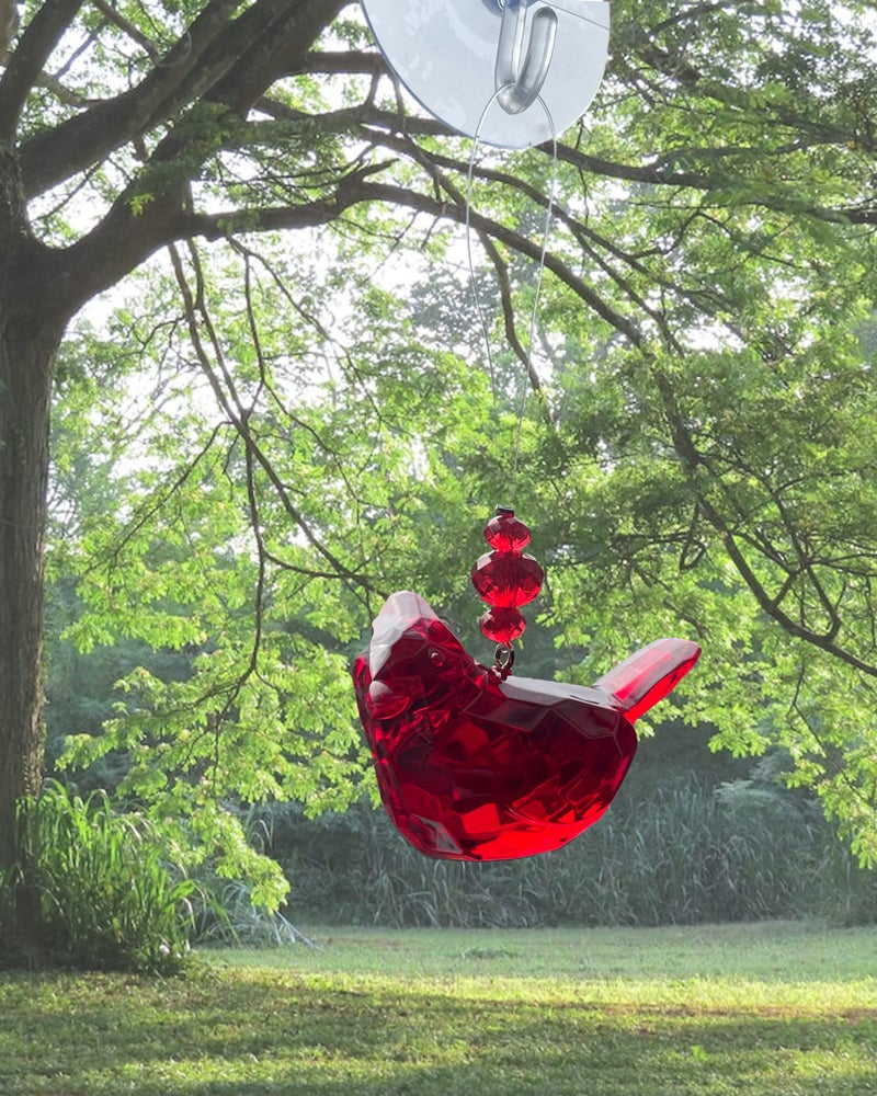 elskandi Cardinal Memorial Gift Cardinal of Love and Comfort Visitor from Heaven Sympathy Gift Set Bereavement Gifts Remembrance Gifts for Loss of Father  Mother  Sister - Red Bird Crystal Window Decor - Image 5