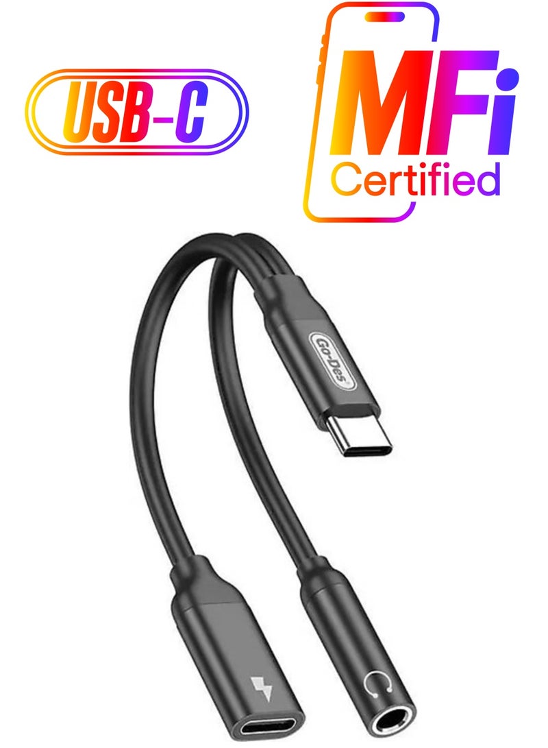 GO-DES "Go-Des GD-UC317 Type-C to 3.5mm Aux Headphone and Charge Converter Audio Adapter" - Image 1